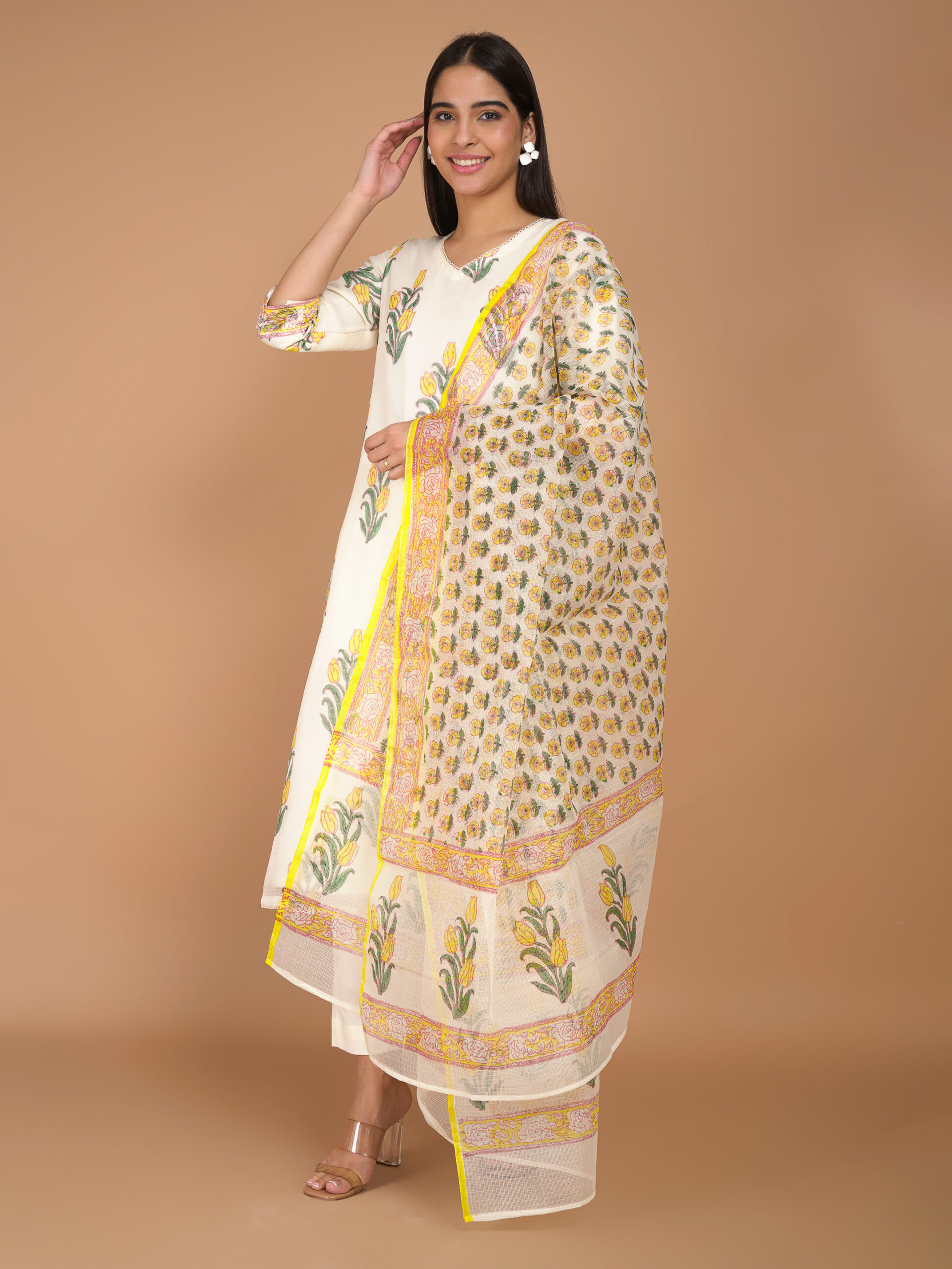 Yellow Orchid Kota Doria - Sahee Livings
