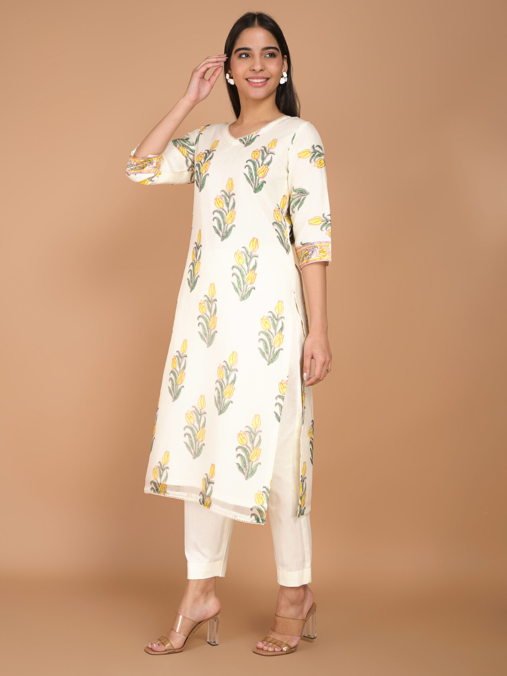 Yellow Orchid Kota Doria - Sahee Livings