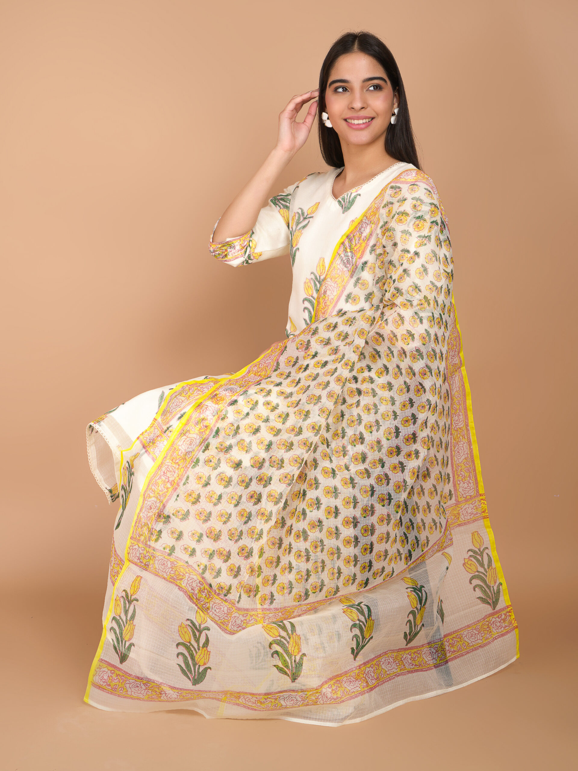Yellow Orchid Kota Doria - Sahee Livings